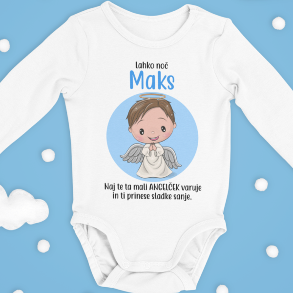 Otroški bodi - Naj Te Mali Angelček Varuje [IME PO ŽELJI]