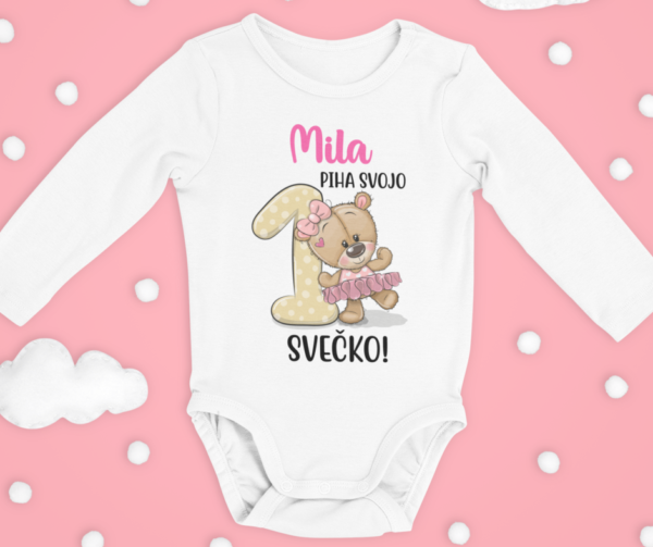 Otroški bodi - Piha Svojo Prvo Svečko [IME PO ŽELJI]