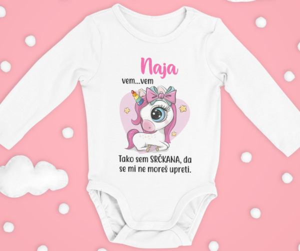 Otroški bodi - Samorog Tako Sem Srčkana [IME PO ŽELJI]