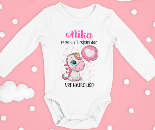 Otroški bodi - Samorog Praznuje 1. Rojstni Dan [IME PO ŽELJI]