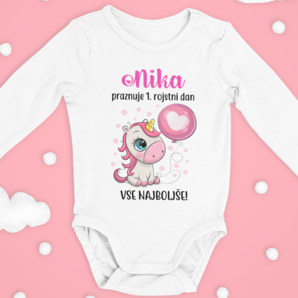 Otroški bodi - Samorog Praznuje 1. Rojstni Dan [IME PO ŽELJI]