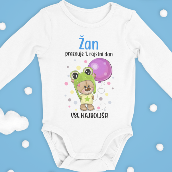 Otroški bodi - Praznujem 1. Rojstni Dan, Vse Najboljše [IME PO ŽELJI]