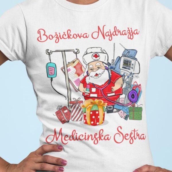 Majica Božičkova Najdražja Medicinska Sestra
