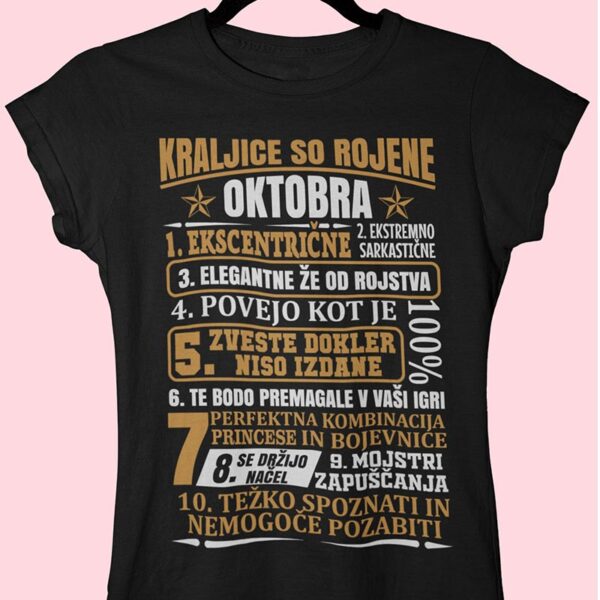 Majica Kraljice So Rojene Oktobra