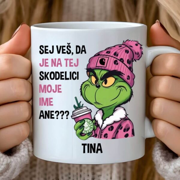 Skodelica GRINCH Saj Veš … + IME po želji